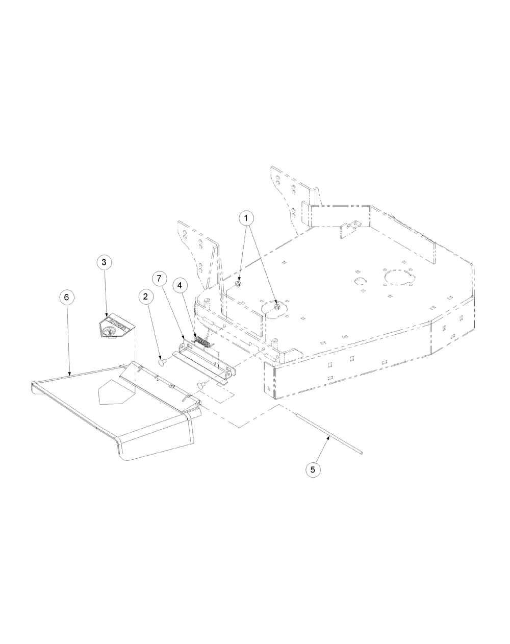 Chute Assembly 36-Inch Diagram and Parts List for H1536 55AI4HPR050-WAM Cub Cadet Lawn Mower